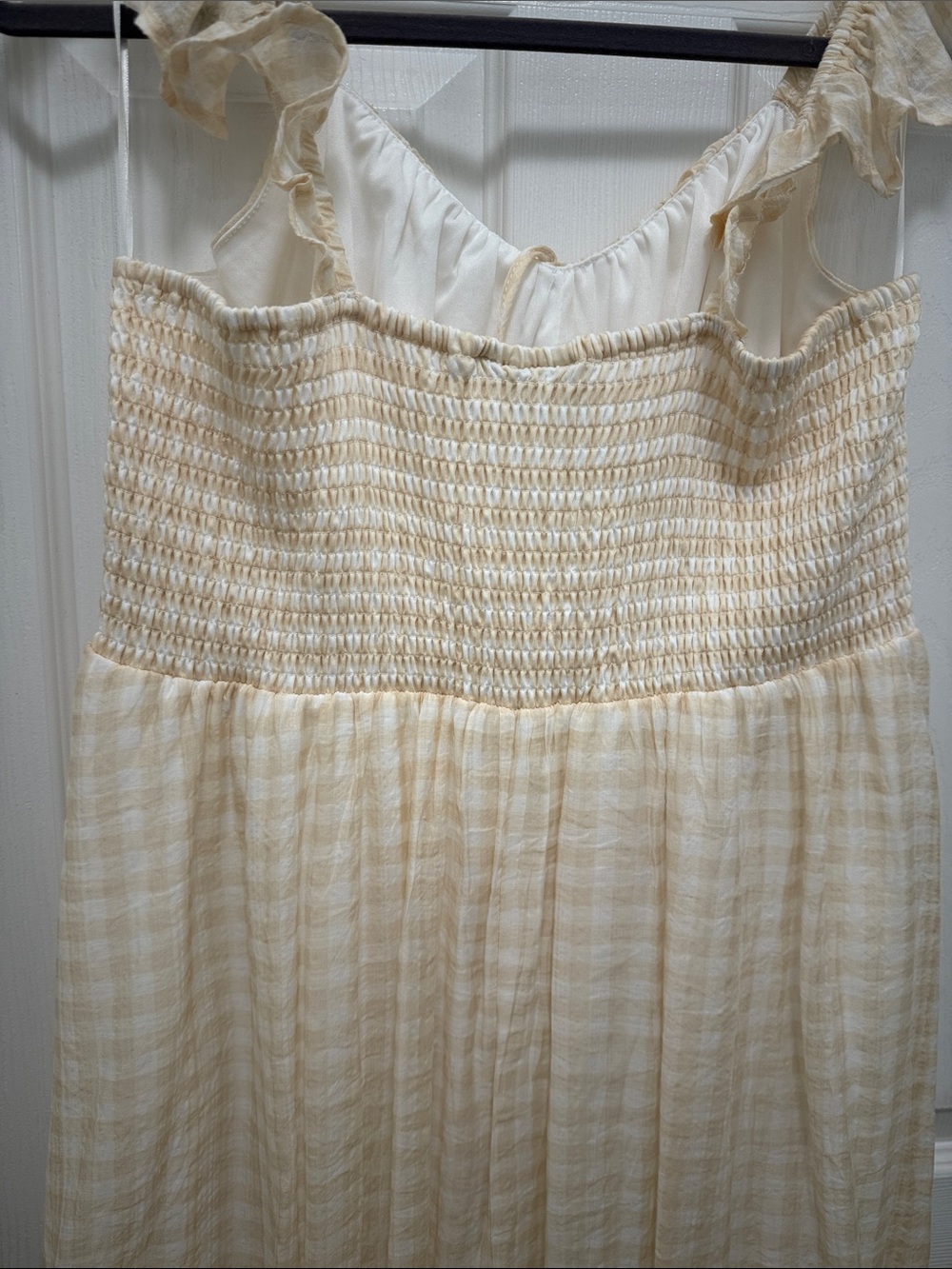 Women's Cream Maxi Dress with Ruffle Straps - Picture 5 of 7